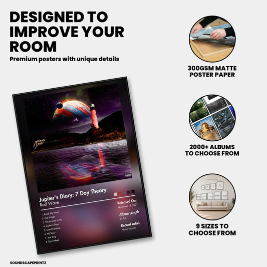 Rod Wave — Jupiter’s Diary: 7 Day Theory Album Poster — premium poster features