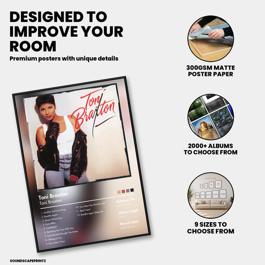 Toni Braxton — Toni Braxton Album Poster — premium poster features