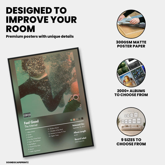 The Internet — Feel Good Album Poster — premium poster features