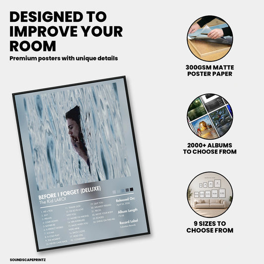 The Kid LAROI — BEFORE I FORGET (Deluxe) Album Poster — premium poster features