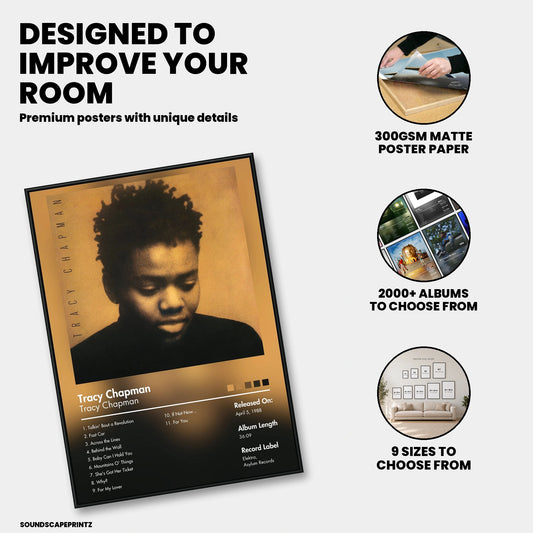 Tracy Chapman — Tracy Chapman Album Poster — premium poster features