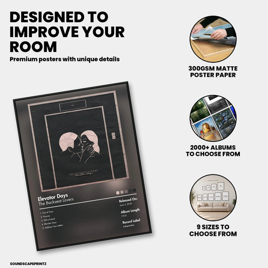 The Backseat Lovers — Elevator Days Album Poster — premium poster features