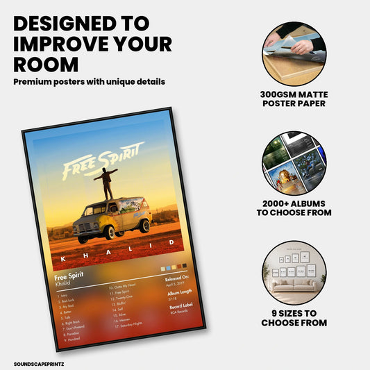 Khalid — Free Spirit Album Poster — premium poster features