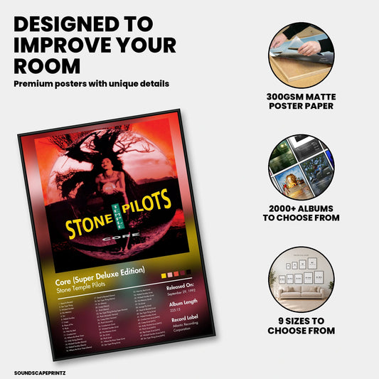 Stone Temple Pilots — Core (Super Deluxe Edition) Album Poster — premium poster features