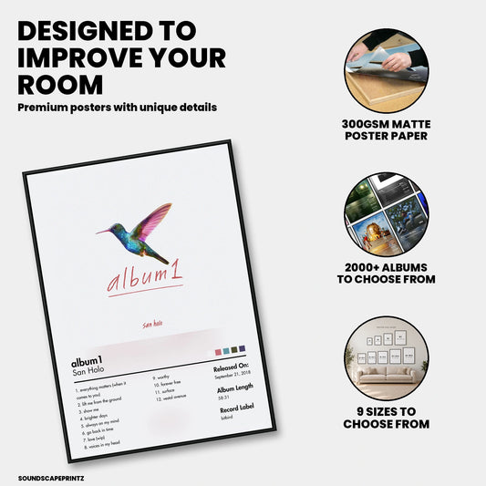 San Holo — album1 Album Poster — premium poster features