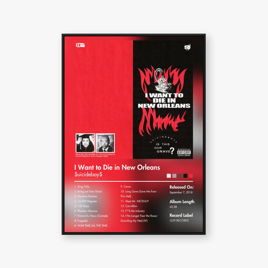 $uicideboy$ — I Want to Die in New Orleans Album Poster — Blur frame mockup