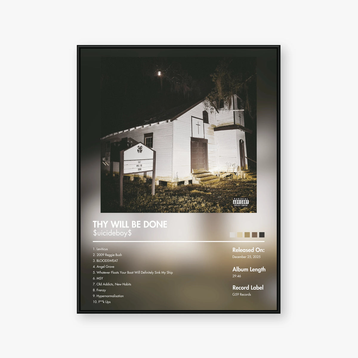 $uicideboy$ — THY WILL BE DONE Album Poster — Blur frame mockup