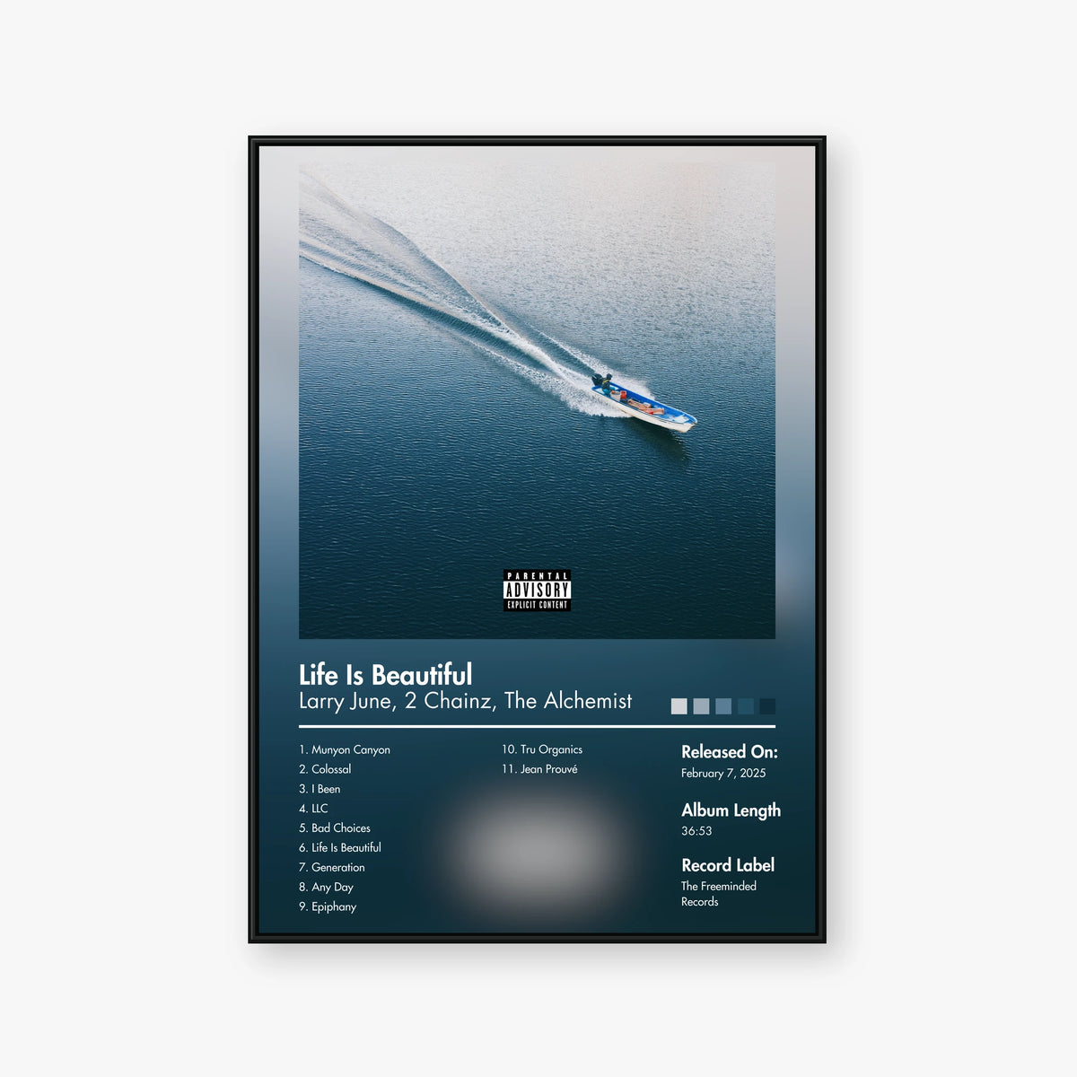 2 Chainz & Larry June & The Alchemist — Life Is Beautiful Album Poster — Blur frame mockup