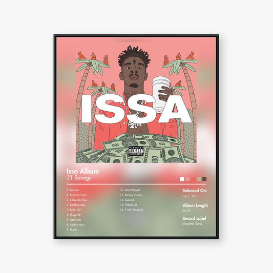 21 Savage — Issa Album Album Poster — Blur frame mockup