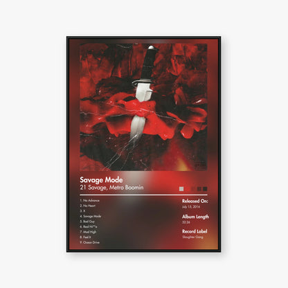 21 Savage & Metro Boomin — Savage Mode Album Poster — Blur frame mockup