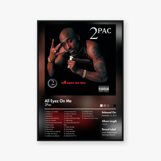 2Pac — All Eyez on Me Album Poster — Blur frame mockup