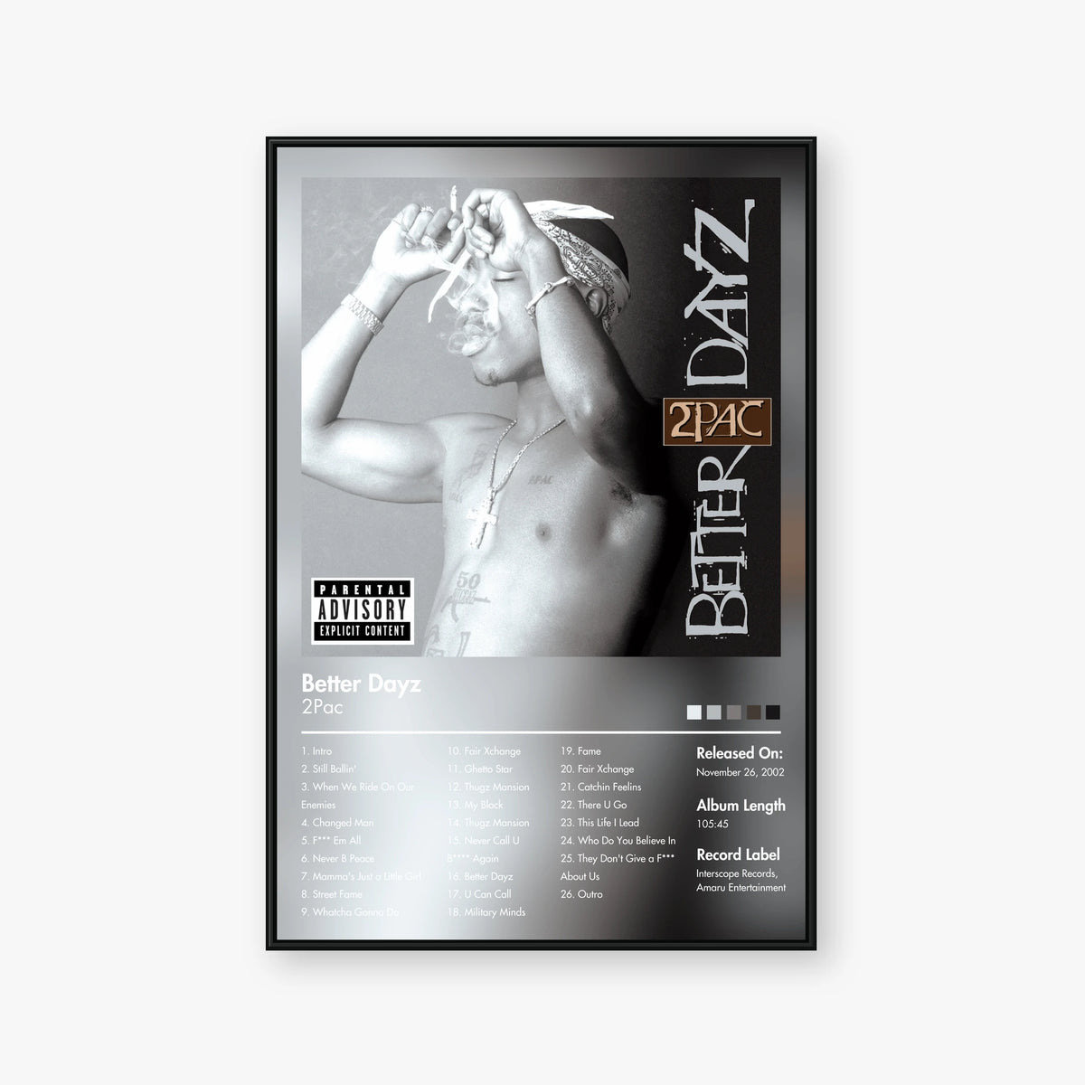 2Pac — Better Dayz Album Poster — Blur frame mockup