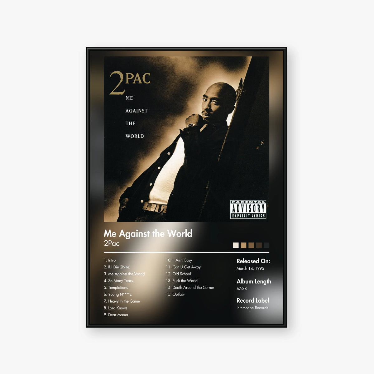2Pac — Me Against the World Album Poster — Blur frame mockup