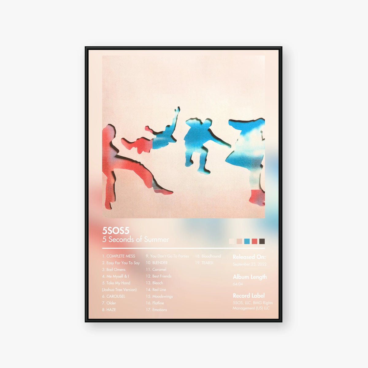 5 Seconds of Summer — 5SOS5 Album Poster — Blur frame mockup
