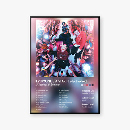 5 Seconds of Summer — EVERYONES A STAR Fully Evolved Album Poster — Blur frame mockup