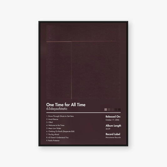 65daysofstatic — One Time for All Time Album Poster — Blur frame mockup