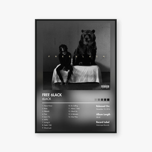 6LACK — FREE 6LACK Album Poster — Blur frame mockup