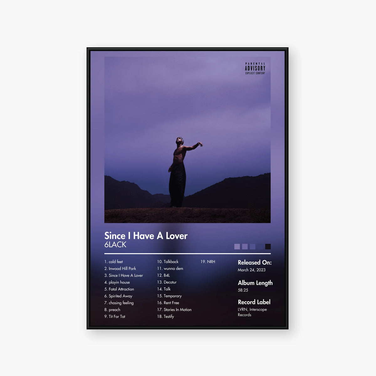 6LACK — Since I Have A Lover Album Poster — Blur frame mockup