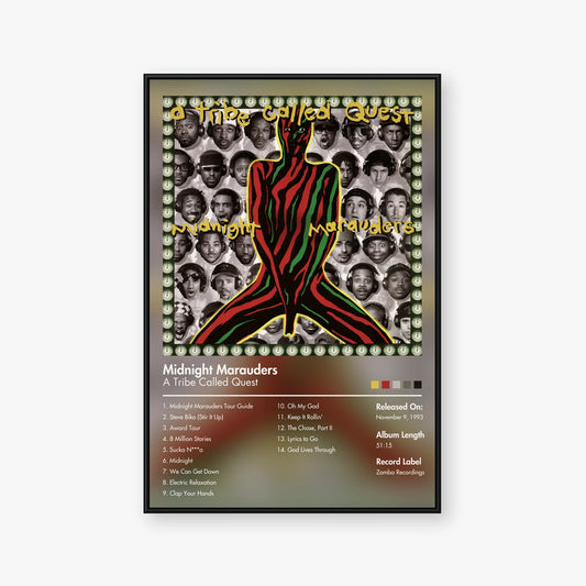 A Tribe Called Quest — Midnight Marauders Album Poster — Blur frame mockup