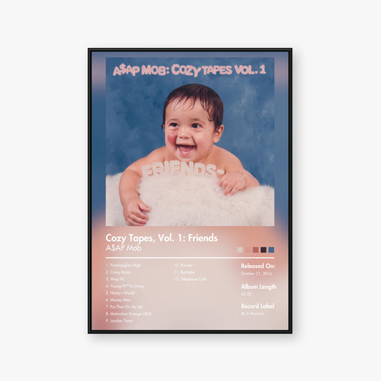 A$AP Mob — Cozy Tapes, Vol. 1: Friends– Album Poster — Blur frame mockup