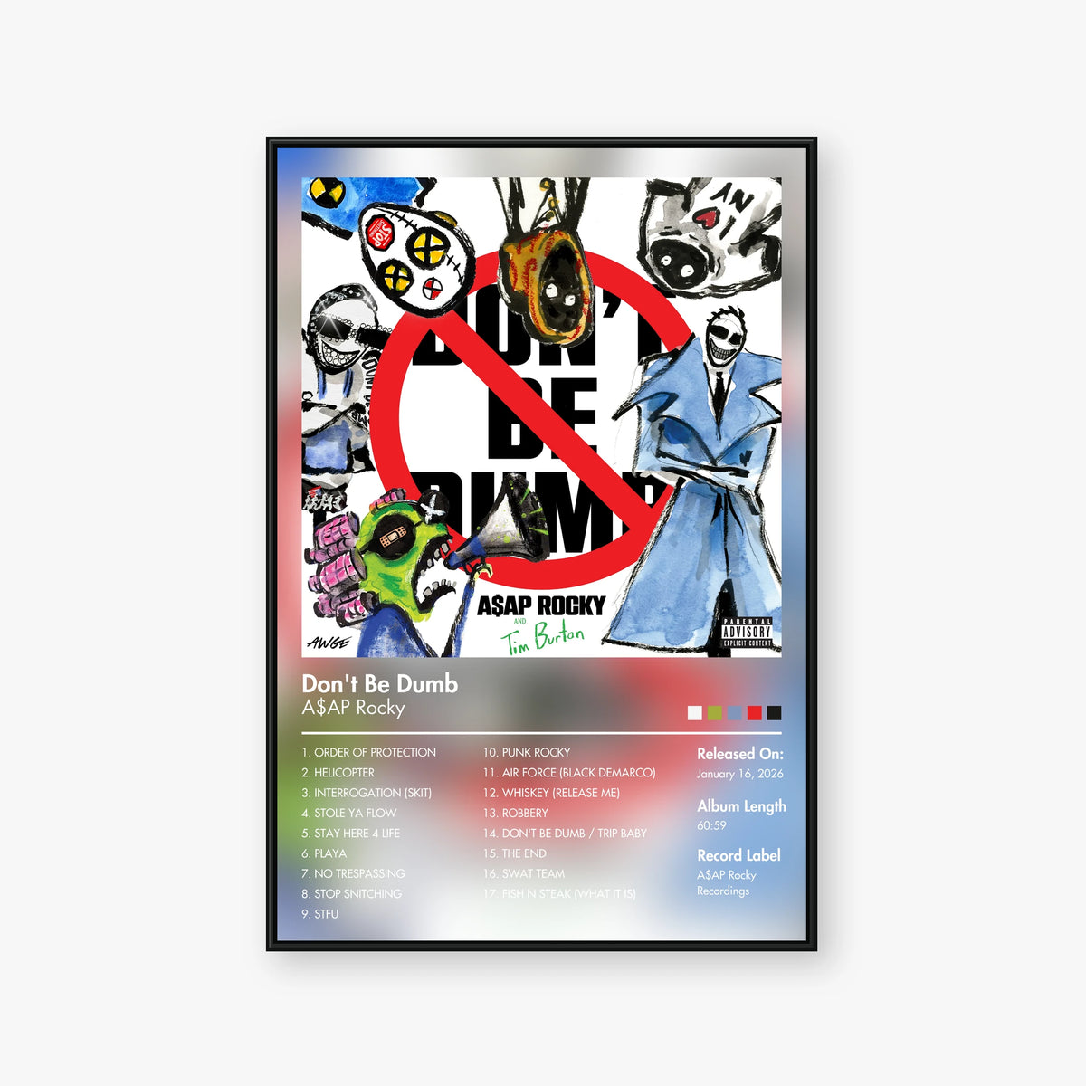 A$AP Rocky — Dont Be Dumb Album Poster — Blur frame mockup