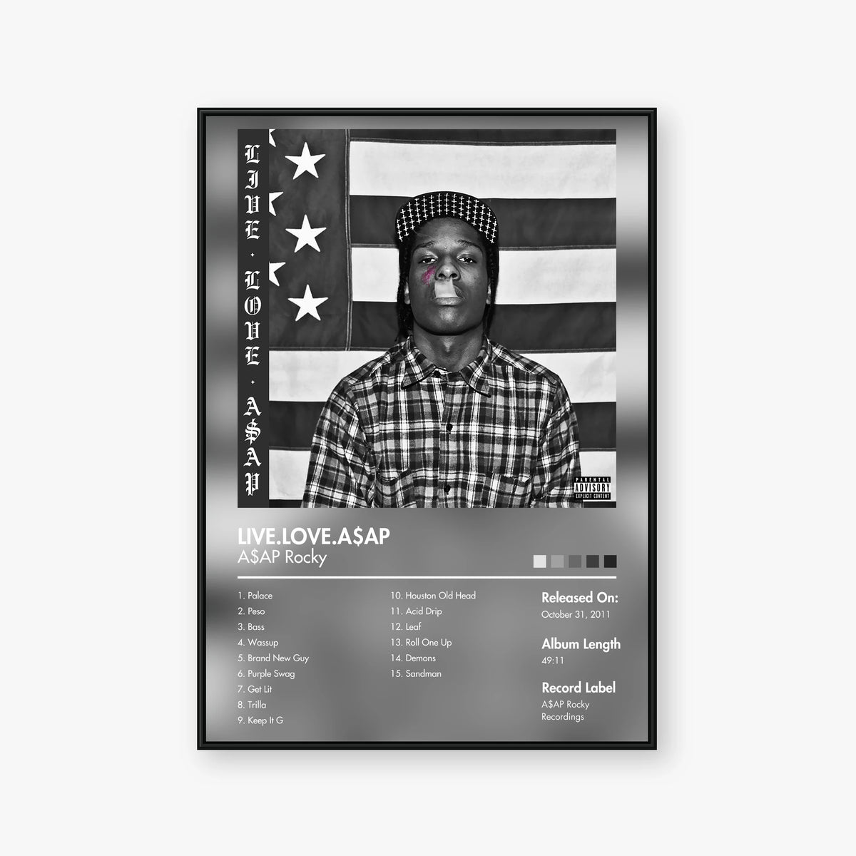 A$AP Rocky — LIVE.LOVE.A$AP Album Poster — Blur frame mockup
