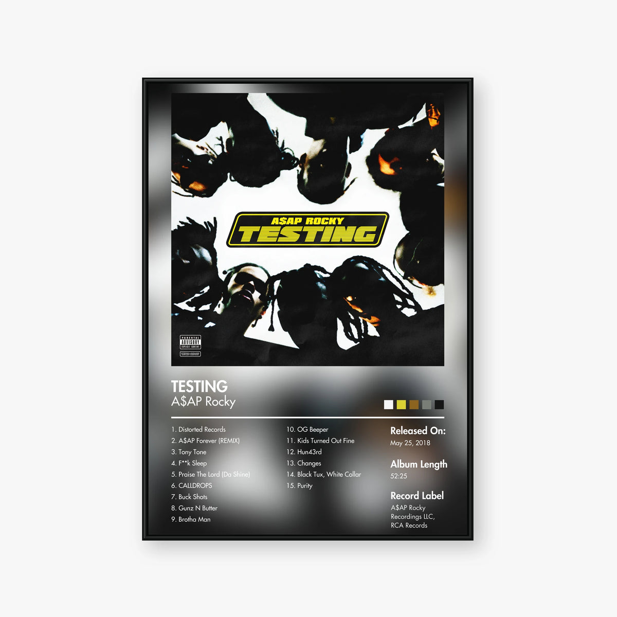 A$AP Rocky — TESTING Album Poster — Blur frame mockup