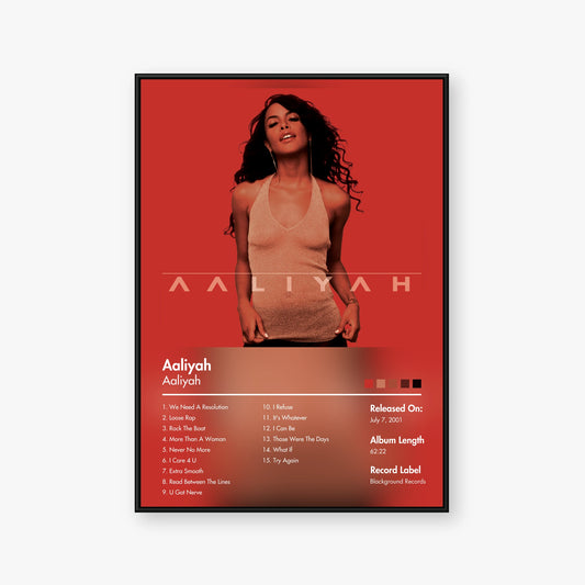 Aaliyah — Aaliyah Album Poster — Blur frame mockup