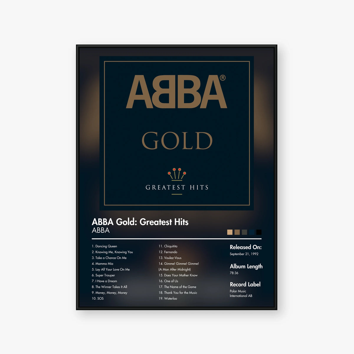 ABBA — ABBA Gold: Greatest Hits Album Poster — Blur frame mockup