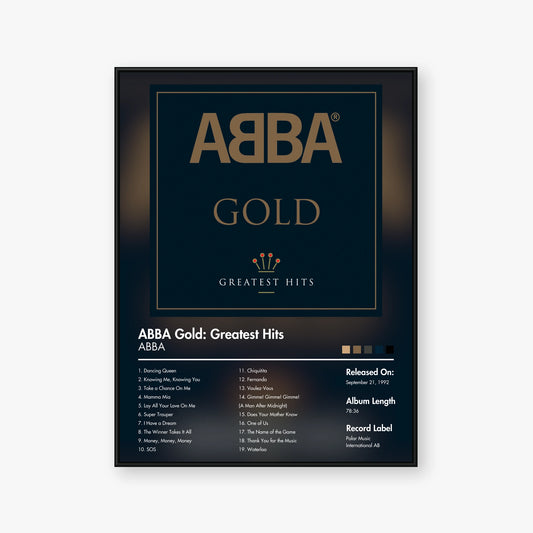 ABBA — ABBA Gold: Greatest Hits Album Poster — Blur frame mockup