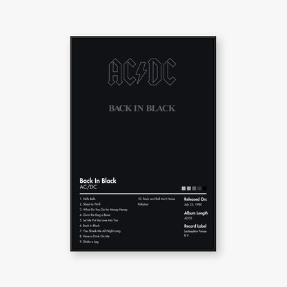 AC/DC — Back in Black Album Poster — Blur frame mockup