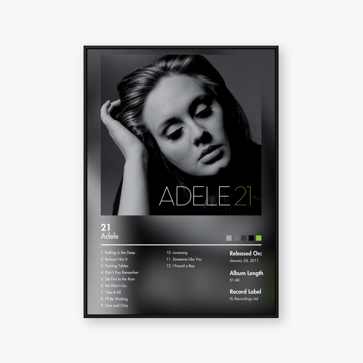 Adele — 21 Album Poster — Blur frame mockup