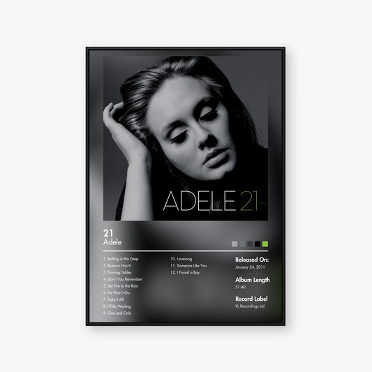 Adele — 21 Album Poster — Blur frame mockup