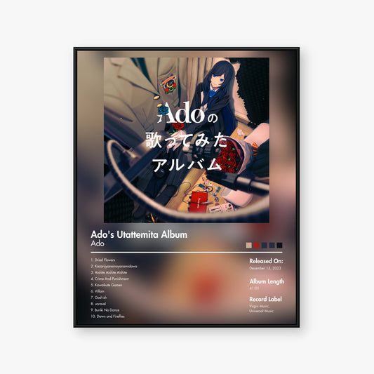 ADO — Ado's Utattemita Album Album Poster — Blur frame mockup