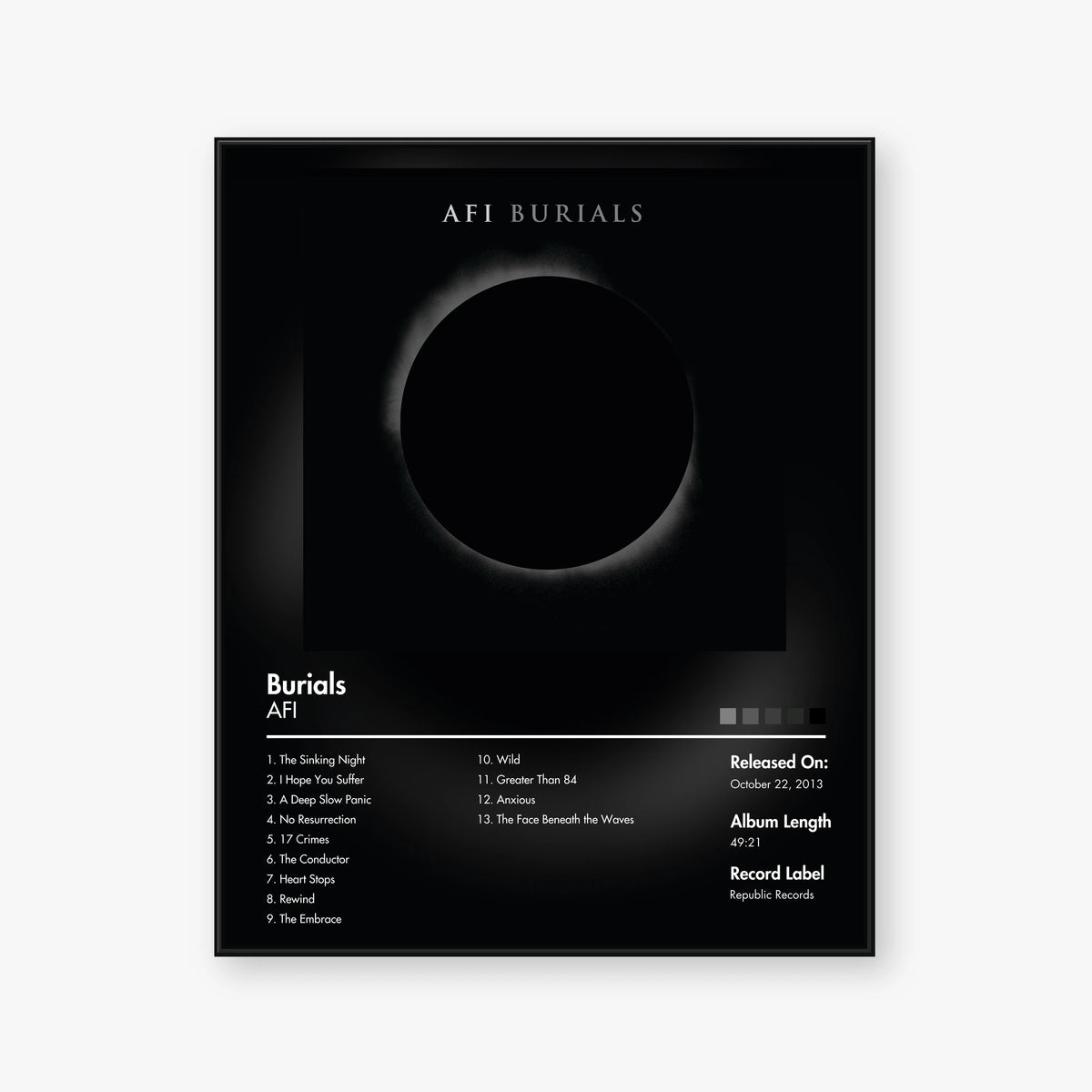 AFI — Burials Album Poster — Blur frame mockup