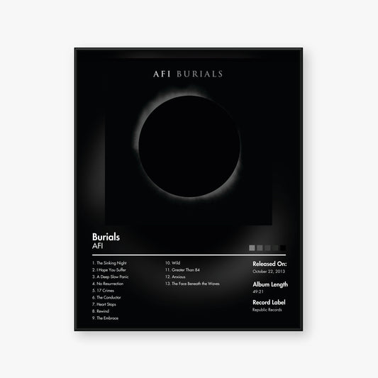 AFI — Burials Album Poster — Blur frame mockup