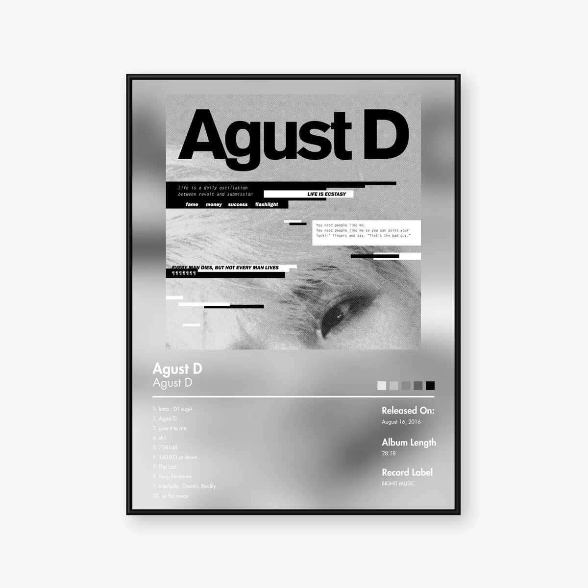 Agust D — Agust D Album Poster — Blur frame mockup