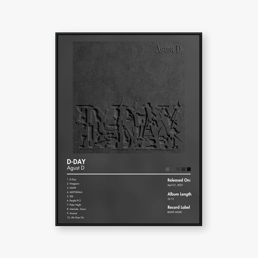 Agust D — D‐DAY Album Poster — Blur frame mockup