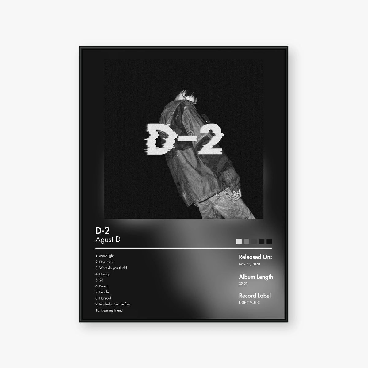 Agust D — D-2 Album Poster — Blur frame mockup