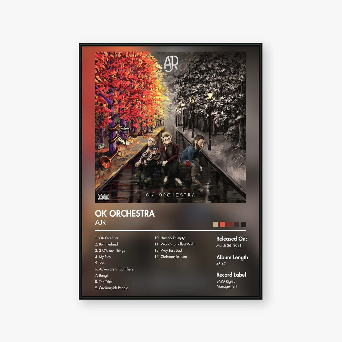 AJR — OK ORCHESTRA Album Poster — Blur frame mockup
