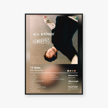 Alec Benjamin — 12 Notes Album Poster — Blur frame mockup