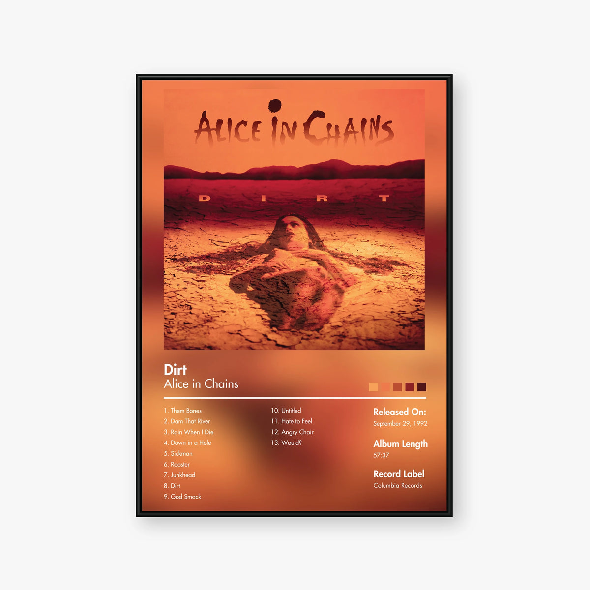 Alice in Chains — Dirt Album Poster — Blur frame mockup