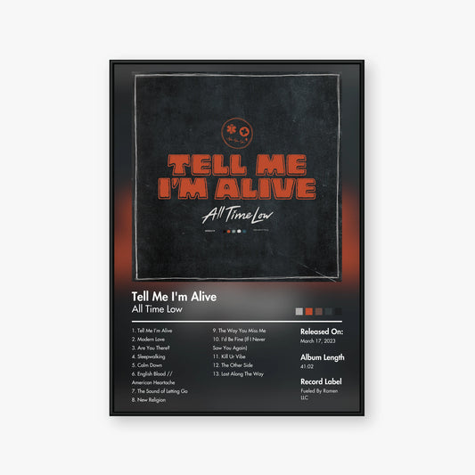 All Time Low — Tell Me Im Alive Album Poster — Blur frame mockup