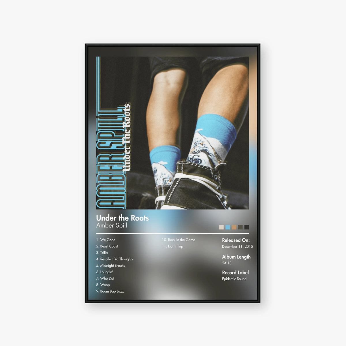 Amber Spill — Under the Roots Album Poster — Blur frame mockup