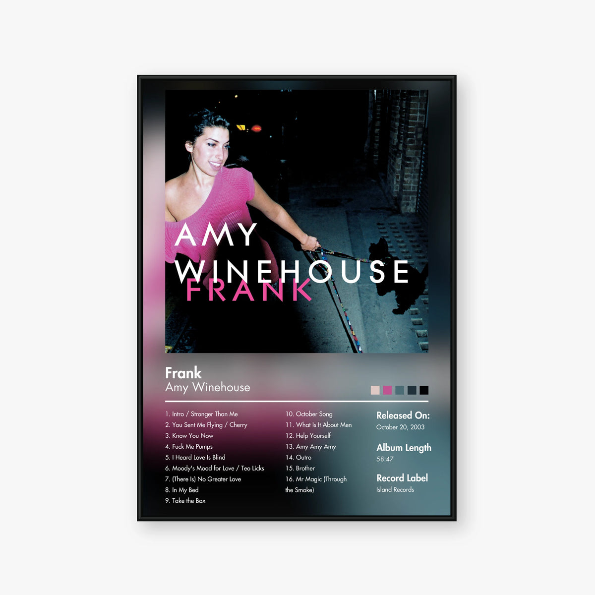 Amy Winehouse — Frank Album Poster — Blur frame mockup