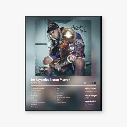 Anuel AA — Las leyendas nunca mueren Album Poster — Blur frame mockup