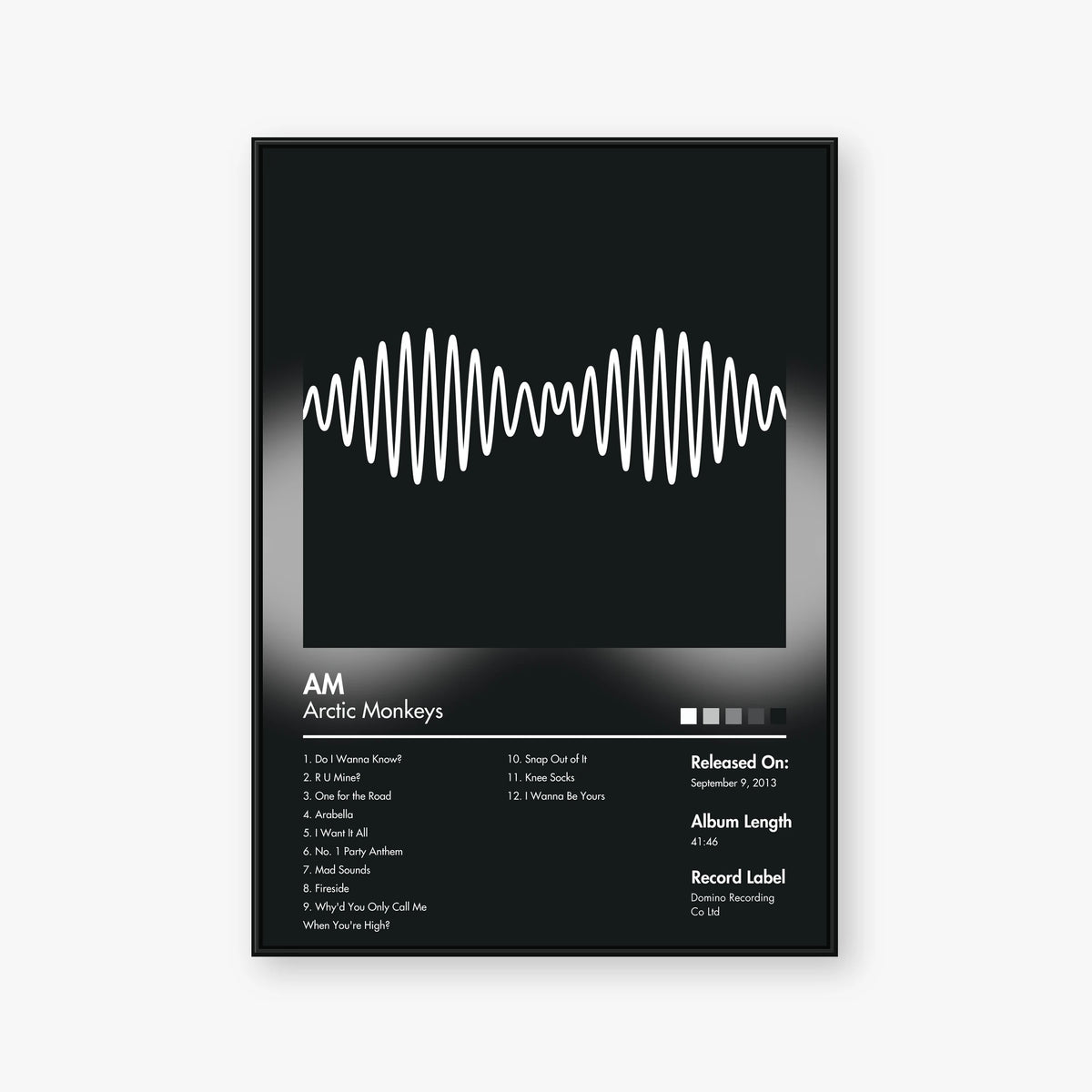 Arctic Monkeys — AM Album Poster — Blur frame mockup