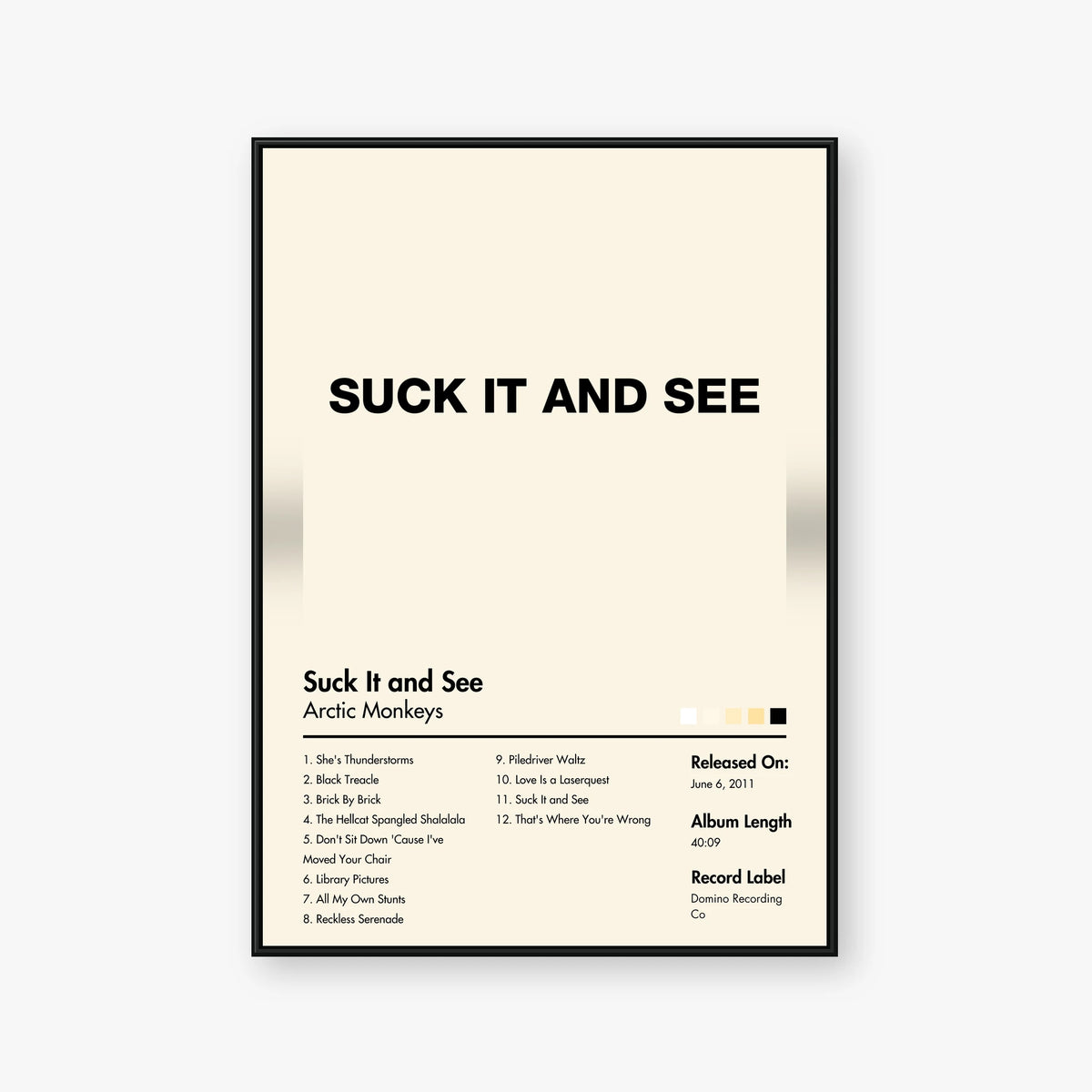 Arctic Monkeys — Suck It and See Album Poster — Blur frame mockup
