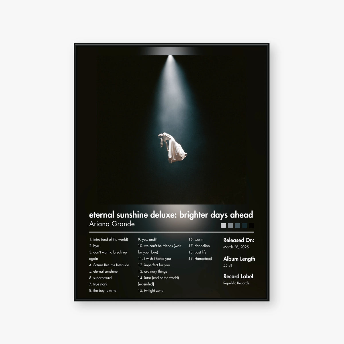 Ariana Grande — eternal sunshine (Deluxe) Album Poster — Blur frame mockup