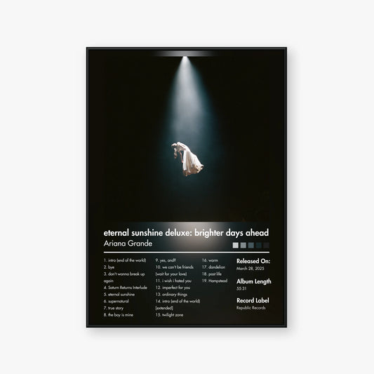 Ariana Grande — eternal sunshine (Deluxe: brighter days ahead) Album Poster — Blur frame mockup